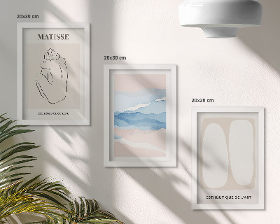 Dekoracja ścienna zestaw obrazów Abstrakcyjne formy i delikatne kolory Matisse