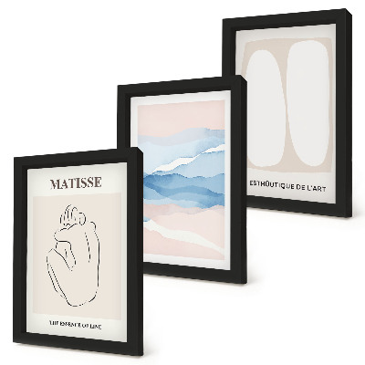 Dekoracja ścienna zestaw obrazów Abstrakcyjne formy i delikatne kolory Matisse