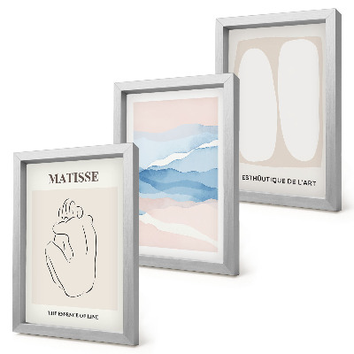 Dekoracja ścienna zestaw obrazów Abstrakcyjne formy i delikatne kolory Matisse