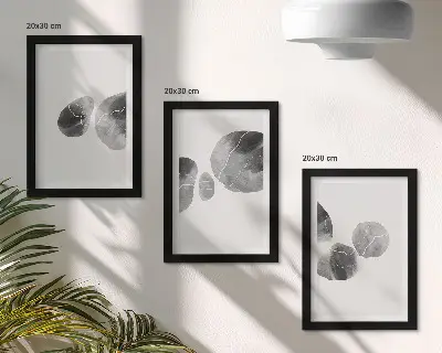 Zestaw 3 obrazów w ramie abstrakcyjne malarstwo z plamami farb w stylu minimalistycznym