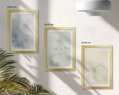 Zestaw 3 obrazów w ramie z pastelowymi akwarelowymi teksturami na płótnie