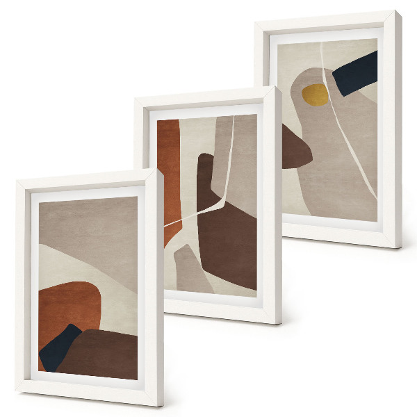 Dekoracja ścienna zestaw obrazów Abstrakcyjne malarstwo boho kształty w nowoczesnym stylu