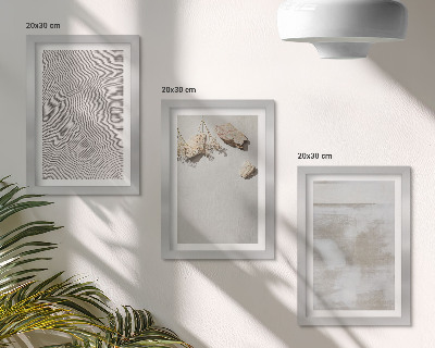 Dekoracja ścienna zestaw obrazów Piasek kamienie i wytarta tekstura boho styl