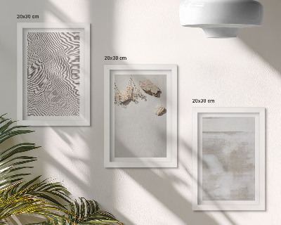 Dekoracja ścienna zestaw obrazów Piasek kamienie i wytarta tekstura boho styl