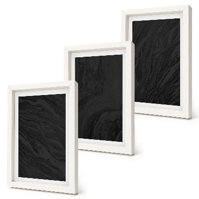 Zestaw 3 obrazów w ramie Ciemne marmury eleganckie tekstury w stylu glamour