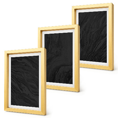 Zestaw 3 obrazów w ramie Ciemne marmury eleganckie tekstury w stylu glamour