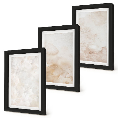 Zestaw 3 obrazów w ramie Modne tekstury w pastelowych jasnych barwach