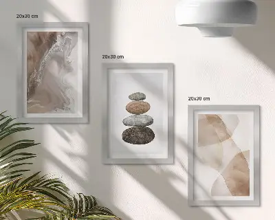 Zestaw obrazów dekoracja ścienna abstrakcja kształtów z malowaną strukturą w pastelowych barwach