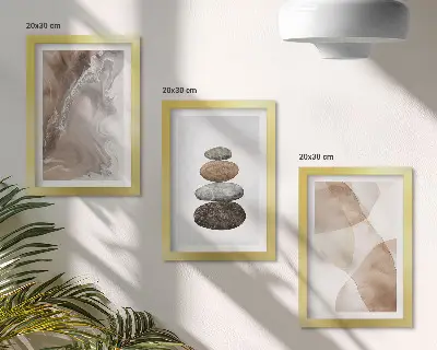 Zestaw obrazów dekoracja ścienna abstrakcja kształtów z malowaną strukturą w pastelowych barwach