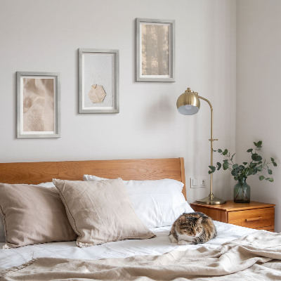 Dekoracja ścienna zestaw obrazów Subtelne tekstury w stylu naturalnym boho