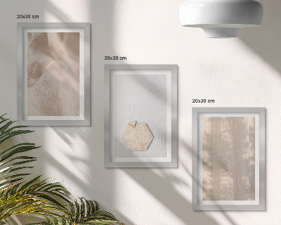 Dekoracja ścienna zestaw obrazów Subtelne tekstury w stylu naturalnym boho