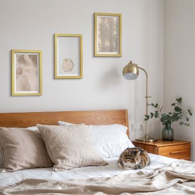 Dekoracja ścienna zestaw obrazów Subtelne tekstury w stylu naturalnym boho