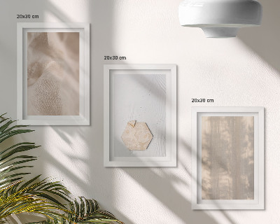 Dekoracja ścienna zestaw obrazów Subtelne tekstury w stylu naturalnym boho