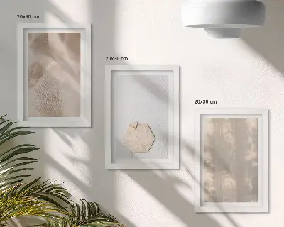 Zestaw obrazów dekoracja ścienna z subtelnymi teksturami w stylu naturalnym boho