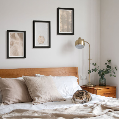 Dekoracja ścienna zestaw obrazów Subtelne tekstury w stylu naturalnym boho