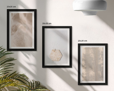 Dekoracja ścienna zestaw obrazów Subtelne tekstury w stylu naturalnym boho