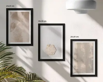 Zestaw obrazów dekoracja ścienna z subtelnymi teksturami w stylu naturalnym boho