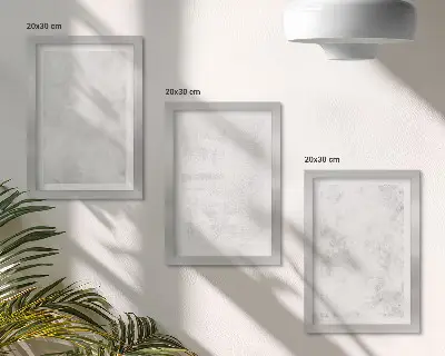 Zestaw 3 obrazów w ramie minimalistyczne białe plamy na płótnie