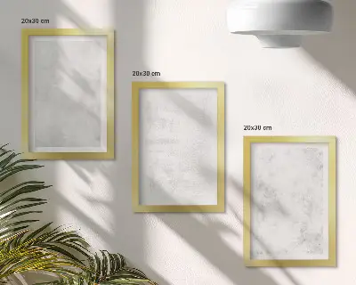 Zestaw 3 obrazów w ramie minimalistyczne białe plamy na płótnie