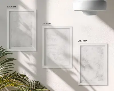 Zestaw 3 obrazów w ramie minimalistyczne białe plamy na płótnie