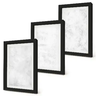 Zestaw 3 obrazów w ramie minimalistyczne białe plamy na płótnie