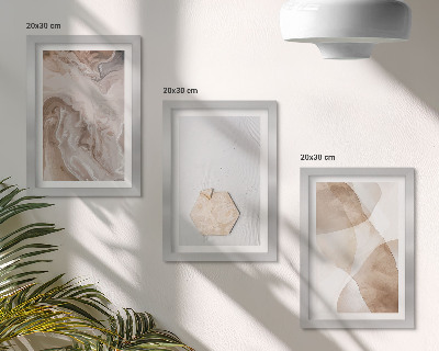 Tryptyk w ramie Designerska abstrakcja inspirowana naturą