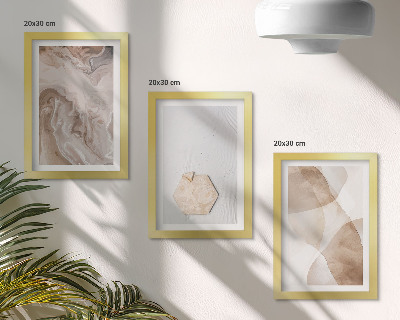 Tryptyk w ramie Designerska abstrakcja inspirowana naturą