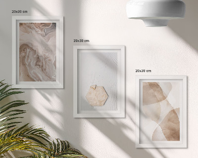 Tryptyk w ramie Designerska abstrakcja inspirowana naturą