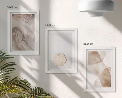 Tryptyk abstrakcja inspirowana naturą w ramie