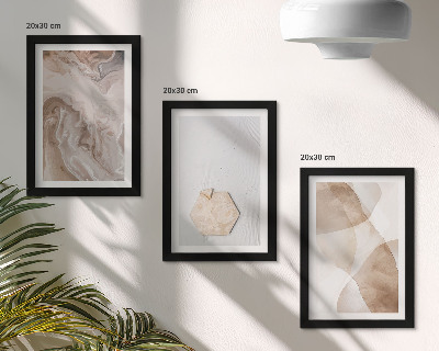 Tryptyk w ramie Designerska abstrakcja inspirowana naturą