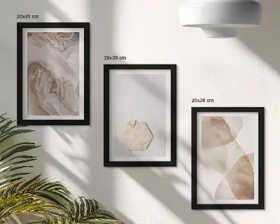 Tryptyk abstrakcja inspirowana naturą w ramie
