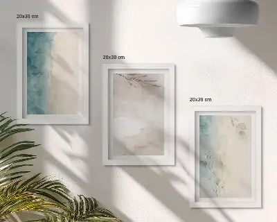 Zestaw obrazów dekoracja ścienna z subtelną teksturą malarską w stylu akwareli