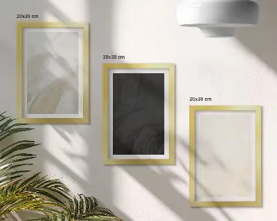 Zestaw 3 obrazów w ramie minimalistyczne grafiki w różnych odcieniach