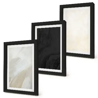 Zestaw 3 obrazów w ramie minimalistyczne grafiki w różnych odcieniach