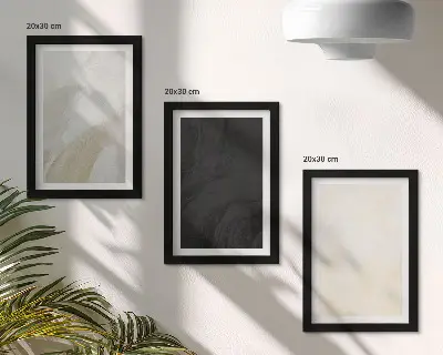 Zestaw 3 obrazów w ramie minimalistyczne grafiki w różnych odcieniach