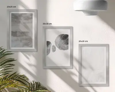 Tryptyk w ramie Abstrakcyjne kształty i struktury w stylu nowoczesnym