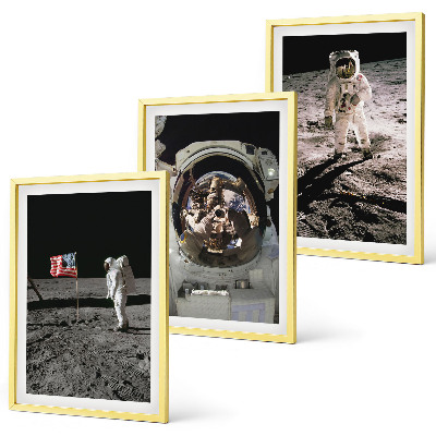 Zestaw obrazów do salonu Lądowanie astronautów Księżyc NASA