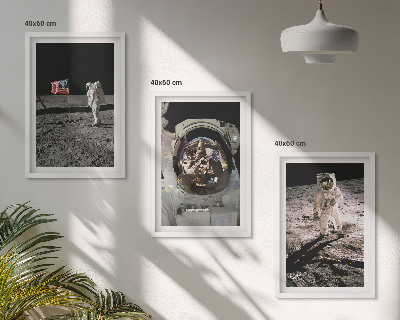 Zestaw obrazów do salonu Lądowanie astronautów Księżyc NASA