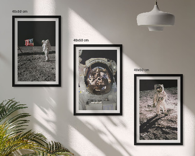 Zestaw obrazów do salonu Lądowanie astronautów Księżyc NASA