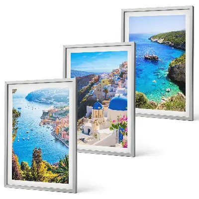 Greckie widoki Santorini Oia zestaw 3 obrazów do salonu