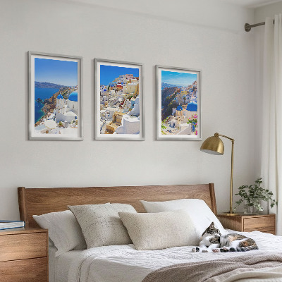 Kompozycja obrazów na ścianę Krajobraz architektura Oia Santorini
