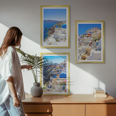 Kompozycja obrazów na ścianę Krajobraz architektura Oia Santorini