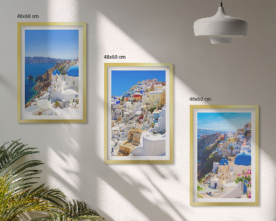 Kompozycja obrazów na ścianę Krajobraz architektura Oia Santorini