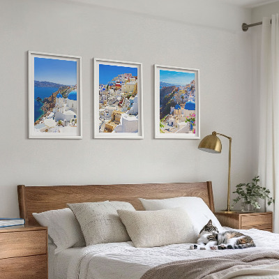 Kompozycja obrazów na ścianę Krajobraz architektura Oia Santorini