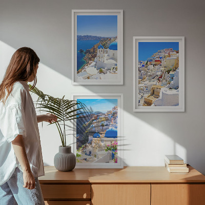 Kompozycja obrazów na ścianę Krajobraz architektura Oia Santorini