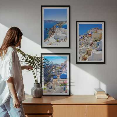Kompozycja obrazów na ścianę Krajobraz architektura Oia Santorini
