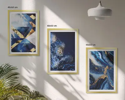 Zestaw obrazów do salonu abstrakcyjne eleganckie wzory