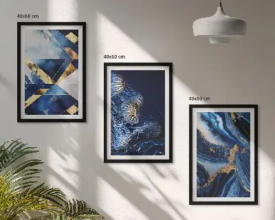 Zestaw obrazów do salonu abstrakcyjne eleganckie wzory