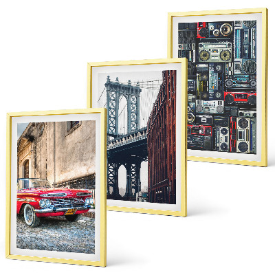 Zestaw obrazów do salonu Stare auto most Brooklyn retro audio