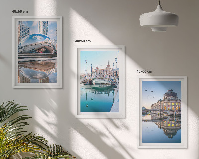 Zestaw obrazów do salonu Architektura miast w wodzie
